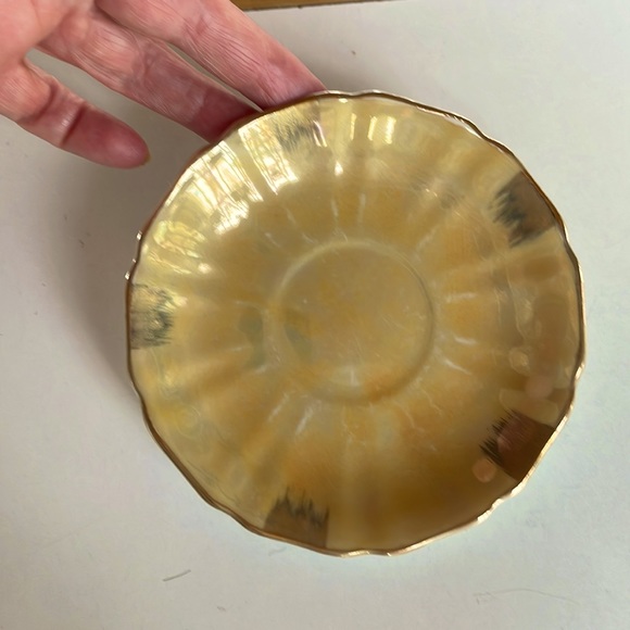 VTG Iridescent Peach Demitasse Cup & Saucer - Picture 2 of 6